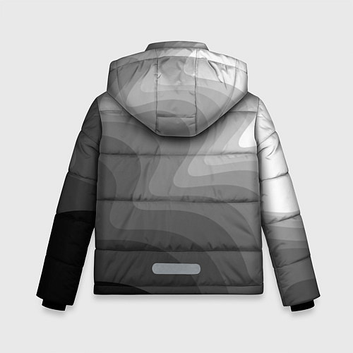 Зимняя куртка для мальчика Черно белые волны / 3D-Черный – фото 2