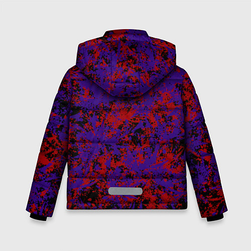 Зимняя куртка для мальчика Синие и красные пятна / 3D-Черный – фото 2