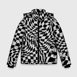 Куртка зимняя для мальчика Пластика шахматной доски, цвет: 3D-светло-серый