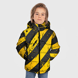 Куртка зимняя для мальчика WARNING - желто-черные полосы, цвет: 3D-светло-серый — фото 2