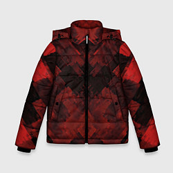 Куртка зимняя для мальчика Полосы красные и чёрные, цвет: 3D-красный