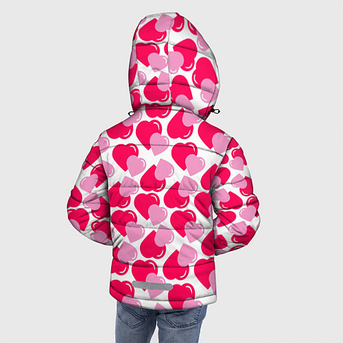 Зимняя куртка для мальчика Двойные сердечки - паттерн / 3D-Светло-серый – фото 4