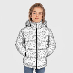 Куртка зимняя для мальчика Дудлы с темой любви и космоса, цвет: 3D-черный — фото 2
