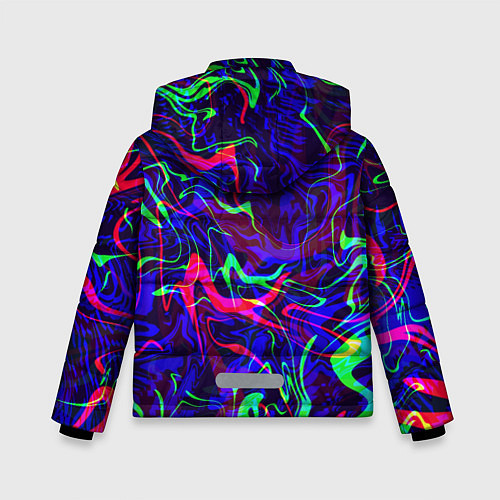 Зимняя куртка для мальчика Неон: яркие линии / 3D-Черный – фото 2