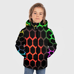 Куртка зимняя для мальчика Gradient hexagon genshin, цвет: 3D-светло-серый — фото 2