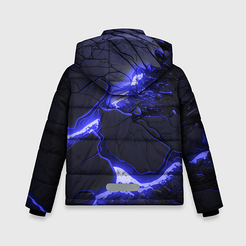Зимняя куртка для мальчика Красивая синяя неоновая лава / 3D-Черный – фото 2