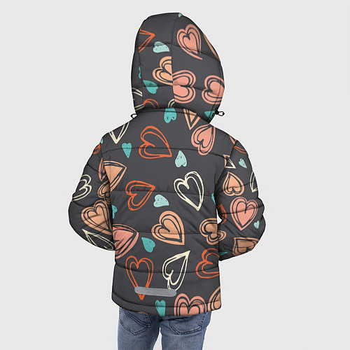 Зимняя куртка для мальчика Много сердец / 3D-Красный – фото 4