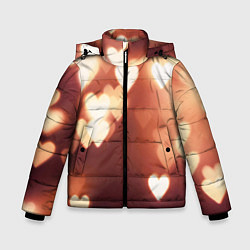 Куртка зимняя для мальчика Летящие сердечки, цвет: 3D-светло-серый