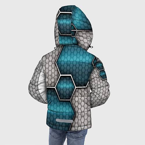 Зимняя куртка для мальчика Cyber texture abstraction / 3D-Красный – фото 4