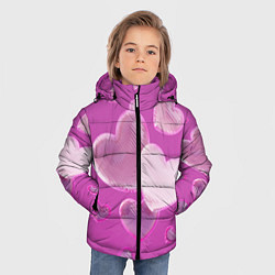 Куртка зимняя для мальчика Сердца на розовов фоне, цвет: 3D-светло-серый — фото 2