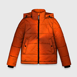 Куртка зимняя для мальчика Оранжевый волнообразный дисковый узор, цвет: 3D-черный