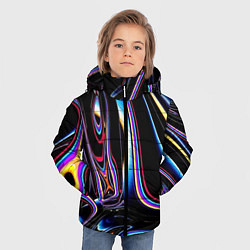 Куртка зимняя для мальчика Черный глянец, цвет: 3D-красный — фото 2