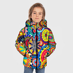 Куртка зимняя для мальчика Психоделика калейдоскоп, цвет: 3D-красный — фото 2