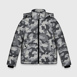 Куртка зимняя для мальчика Городской серый камуфляж, цвет: 3D-светло-серый