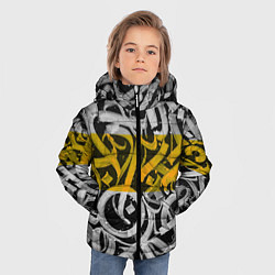 Куртка зимняя для мальчика Yellow Callicraphic, цвет: 3D-светло-серый — фото 2