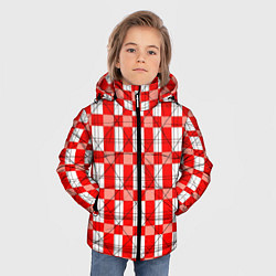 Куртка зимняя для мальчика Ромбы красные, цвет: 3D-светло-серый — фото 2