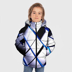 Куртка зимняя для мальчика Неоновые плиты киберпанк, цвет: 3D-красный — фото 2