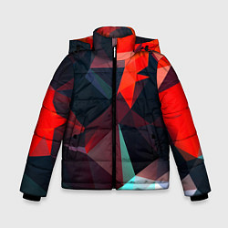 Куртка зимняя для мальчика Абстрактное стекло осколки, цвет: 3D-черный