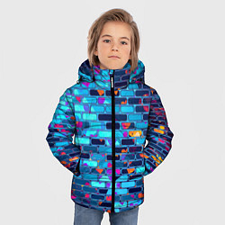 Куртка зимняя для мальчика Кирпичные сердца, цвет: 3D-светло-серый — фото 2
