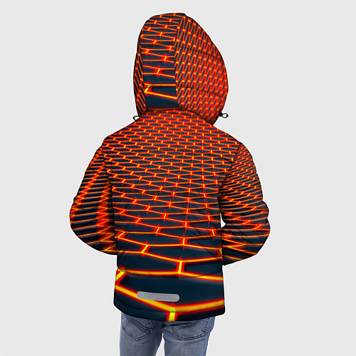 Зимняя куртка для мальчика Honeycomb yellow cyber / 3D-Красный – фото 4