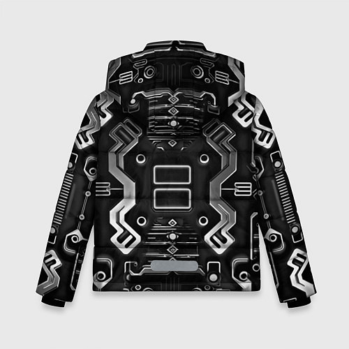 Зимняя куртка для мальчика Нейроарт киберпанк ЧБ / 3D-Светло-серый – фото 2