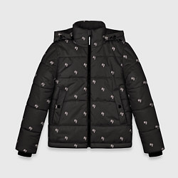 Куртка зимняя для мальчика Бренд KJ - зигзагом, цвет: 3D-светло-серый