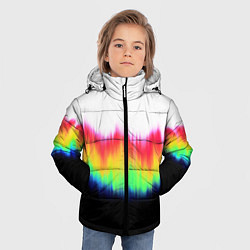 Куртка зимняя для мальчика Северное сияние - тай-дай, цвет: 3D-черный — фото 2
