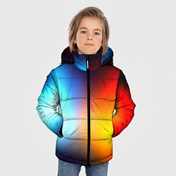Куртка зимняя для мальчика Горячий красный градиент, цвет: 3D-светло-серый — фото 2