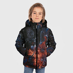 Куртка зимняя для мальчика Абстрактные брызги тёмных красок и воды, цвет: 3D-черный — фото 2