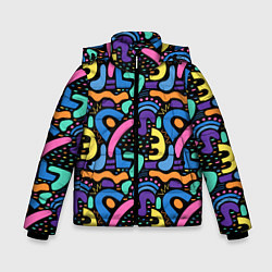 Куртка зимняя для мальчика Multicolored texture pattern, цвет: 3D-светло-серый