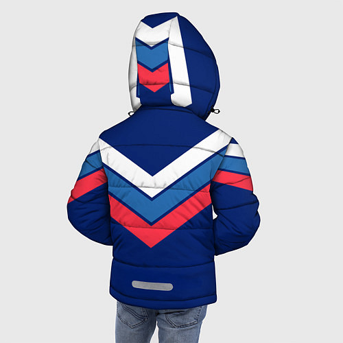 Зимняя куртка для мальчика Полосы - триколор Россия: темно-синий / 3D-Светло-серый – фото 4