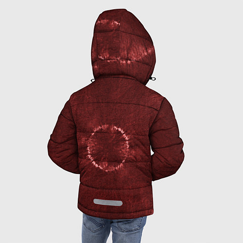 Зимняя куртка для мальчика Красный круг тай-дай / 3D-Красный – фото 4
