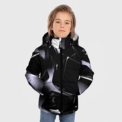 Куртка зимняя для мальчика Хромированные кубы, цвет: 3D-светло-серый — фото 2