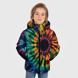 Куртка зимняя для мальчика Радужный тай дай на темном фоне: арт нейросети, цвет: 3D-красный — фото 2