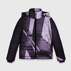Куртка зимняя для мальчика Фиолетовая геометрия, цвет: 3D-светло-серый