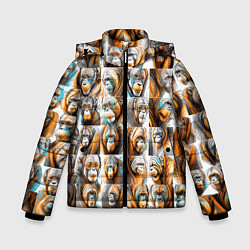 Куртка зимняя для мальчика Орангутаны, цвет: 3D-светло-серый