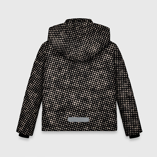Зимняя куртка для мальчика Россия на фоне узора медного цвета / 3D-Черный – фото 2