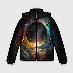 Куртка зимняя для мальчика Твоя вселенная, цвет: 3D-черный