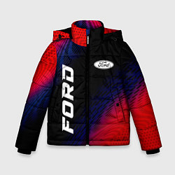 Куртка зимняя для мальчика Ford красный карбон, цвет: 3D-черный