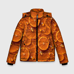 Куртка зимняя для мальчика Сочная текстура из долек апельсина, цвет: 3D-светло-серый