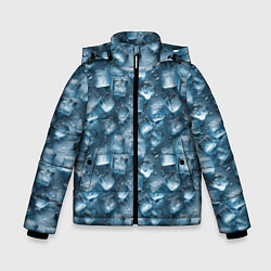 Куртка зимняя для мальчика Сочная текстура из ледяных кубиков, цвет: 3D-светло-серый