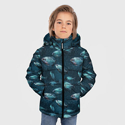 Куртка зимняя для мальчика Текстура из рыбок, цвет: 3D-светло-серый — фото 2