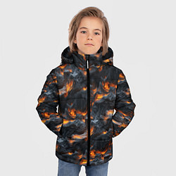 Куртка зимняя для мальчика Огненные волны - pattern, цвет: 3D-черный — фото 2