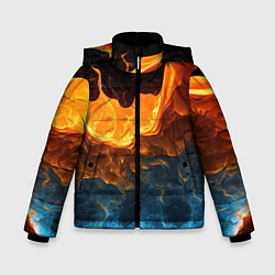 Куртка зимняя для мальчика Лава и вода, цвет: 3D-светло-серый
