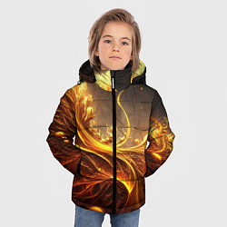 Куртка зимняя для мальчика Желтые абстрактные узоры, цвет: 3D-светло-серый — фото 2