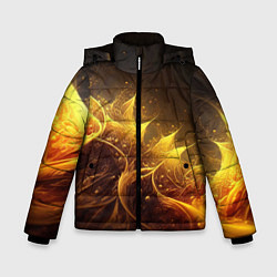 Куртка зимняя для мальчика Желтая абстракция и брызги, цвет: 3D-светло-серый