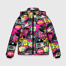 Куртка зимняя для мальчика Глаза аниме-девушки: cool pattern, цвет: 3D-светло-серый