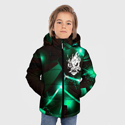 Куртка зимняя для мальчика Cyberpunk 2077 разлом плит, цвет: 3D-черный — фото 2