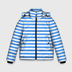 Куртка зимняя для мальчика Тельняшка васильковая ВДВ, цвет: 3D-черный