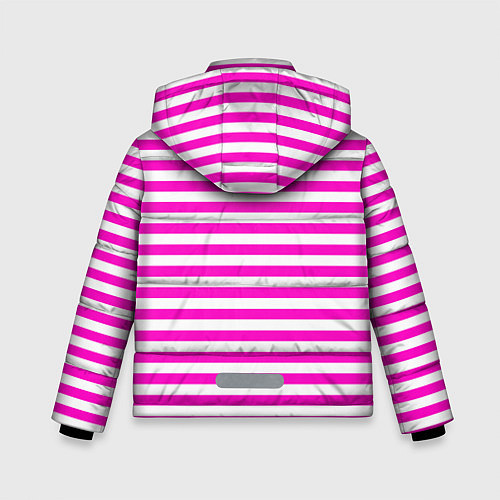 Зимняя куртка для мальчика Ярко-розовые полосы / 3D-Светло-серый – фото 2